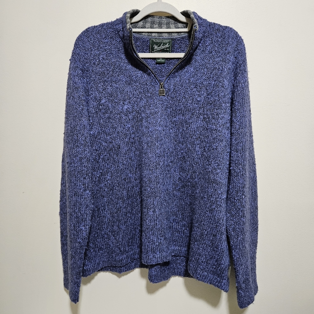 Woolrich Blue Vintage 90's Zip Pullover - Picture 2 of 5